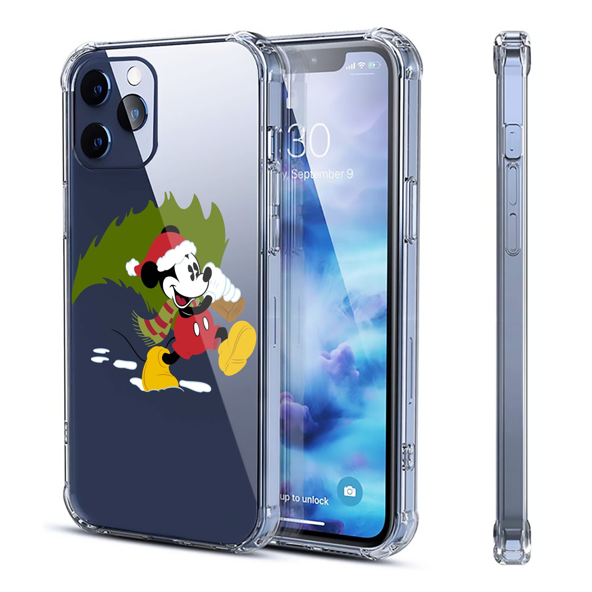 （画像用） ミッキーマウス Mickey Mouse 【iPhone 12シリーズ対応】透明スマホケース（クリアソフトケース）